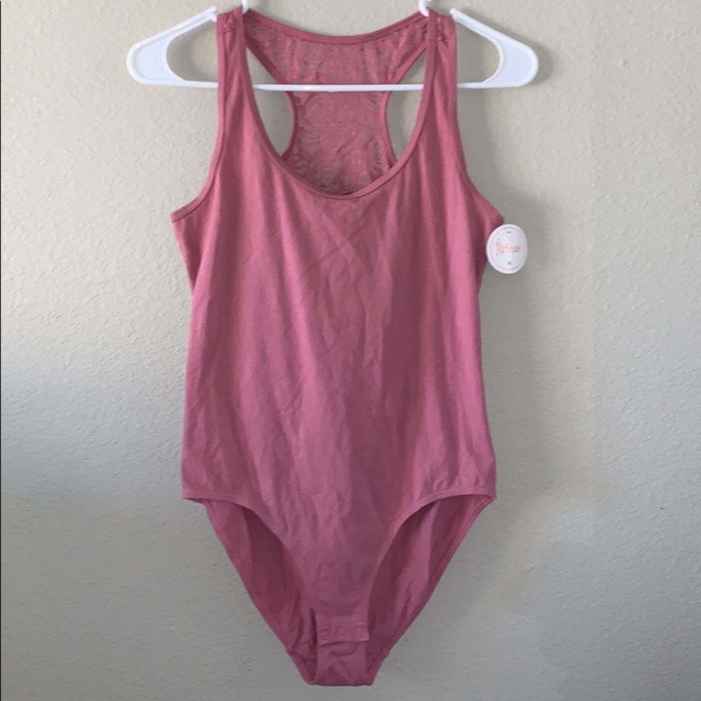 Rose BodySuit with Open Lace Back